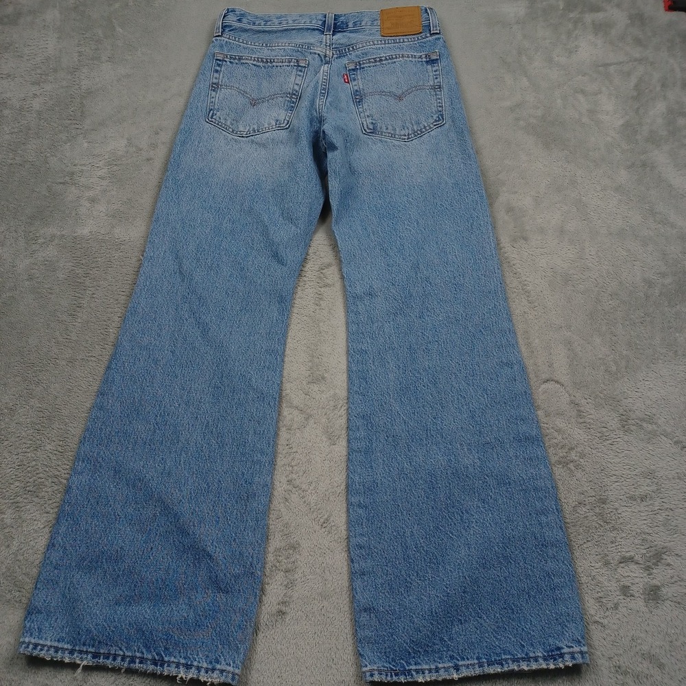 Levis 501 Jeans Womens 26 Blue Denim Baggy Bootcut Premium Modern Button Fly - Picture 7 of 11